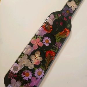 Floral / Black Resin Candle / shot glass holder